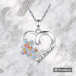 New Autism Best Friend Puzzle  Heart Necklace